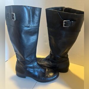 Black Leather Ralph Lauren ‘Sigrid’ 8.5 Knee-High Riding Boots